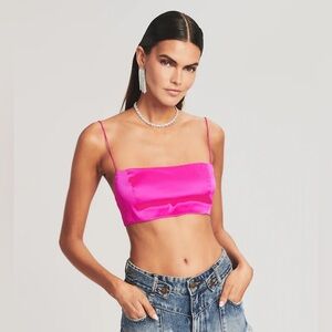 Retrofete Deidre Silk Bra in Neon Pink size Small